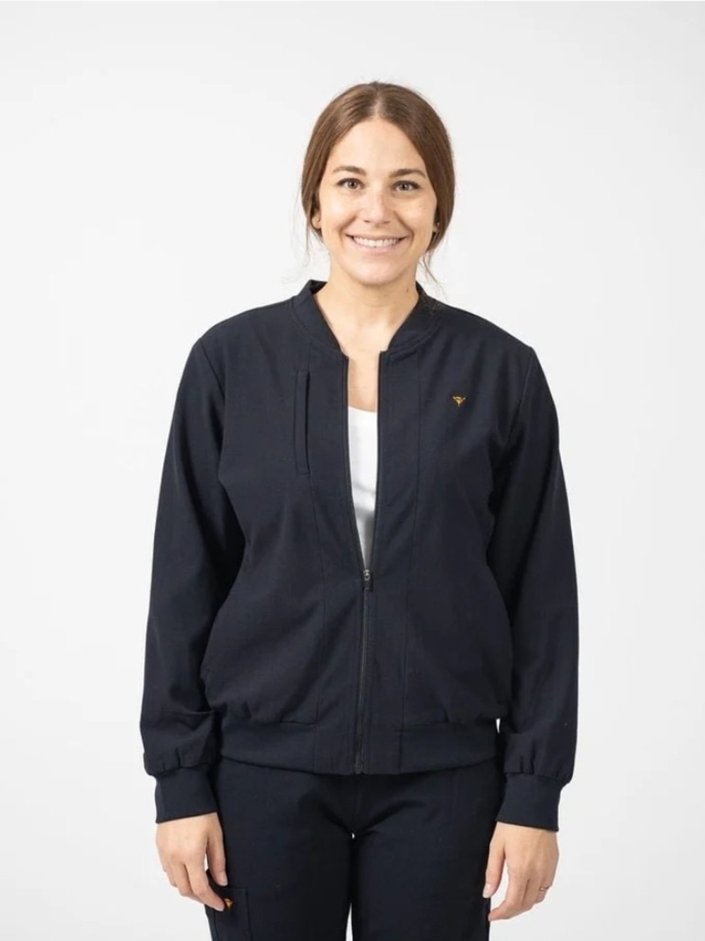 Poppy Scrubs The Palomar Scrub Jacket Black XL Full Zip Warm Up